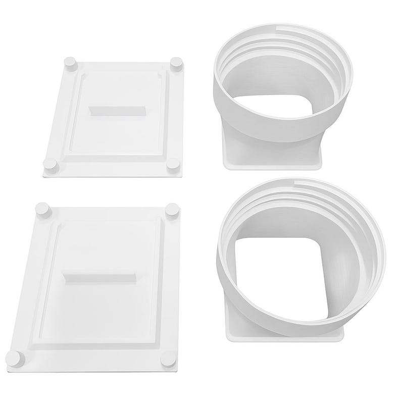 Two Aleflyt fabric hose adapters and two removable port covers